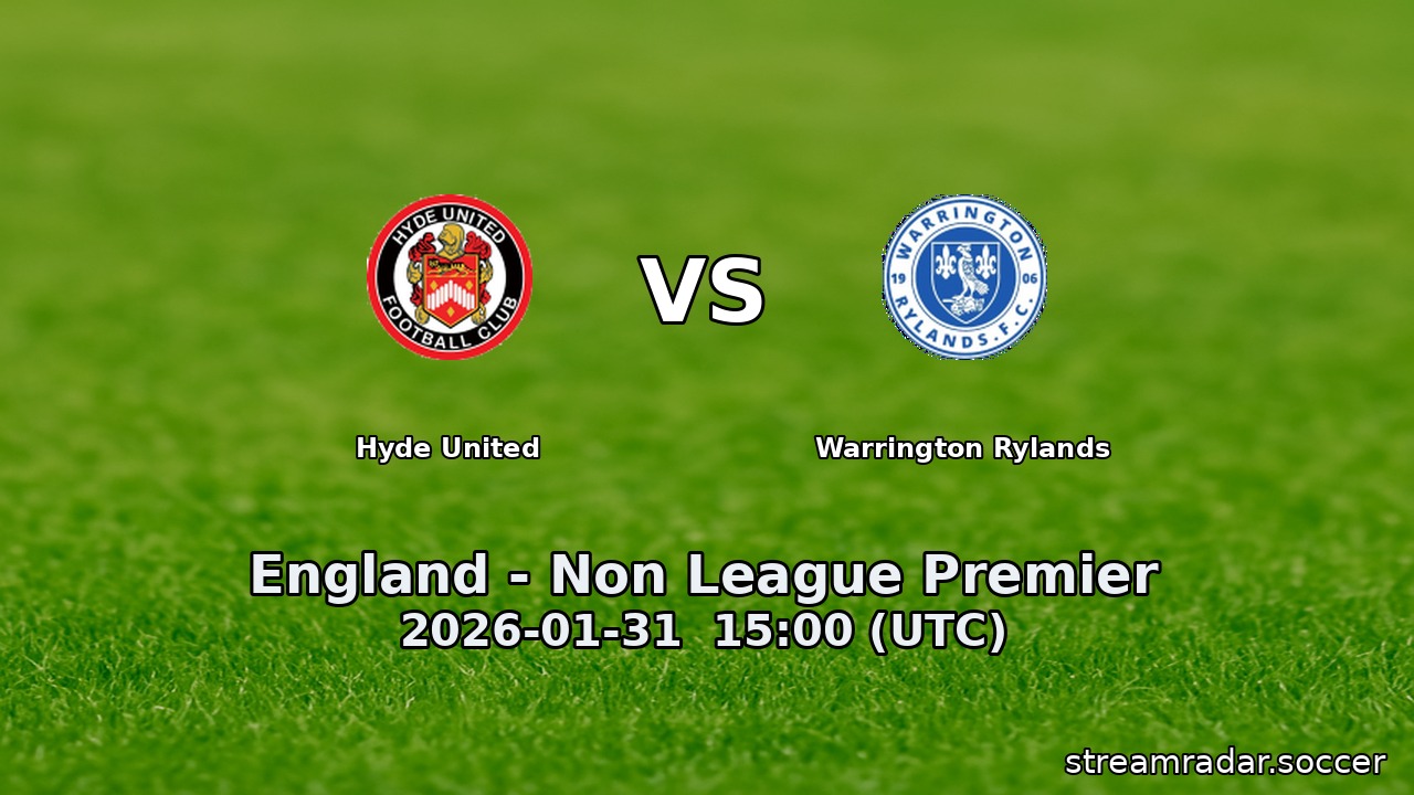 Hyde United vs Warrington Rylands