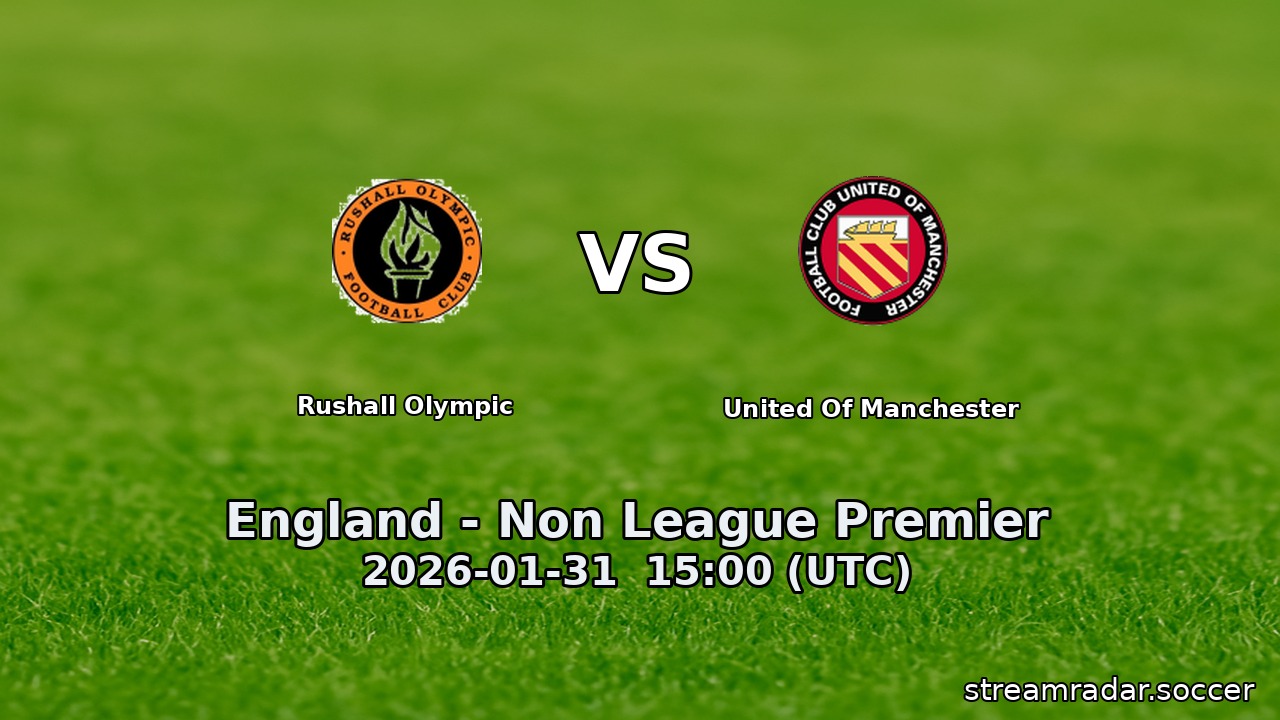 Rushall Olympic vs United Of Manchester