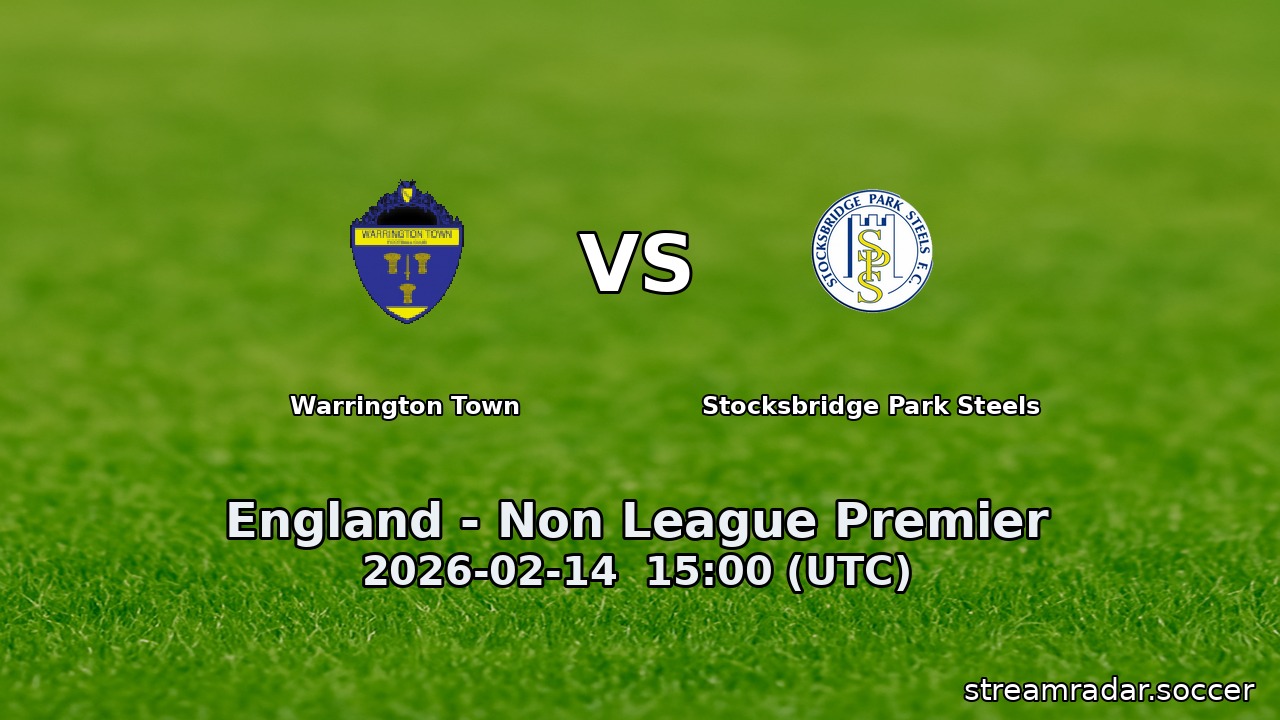 Warrington Town vs Stocksbridge Park Steels