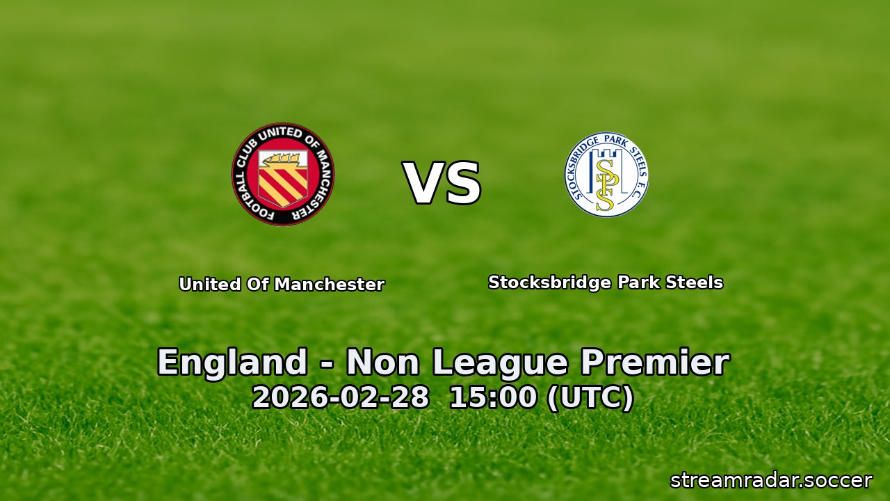 United Of Manchester vs Stocksbridge Park Steels