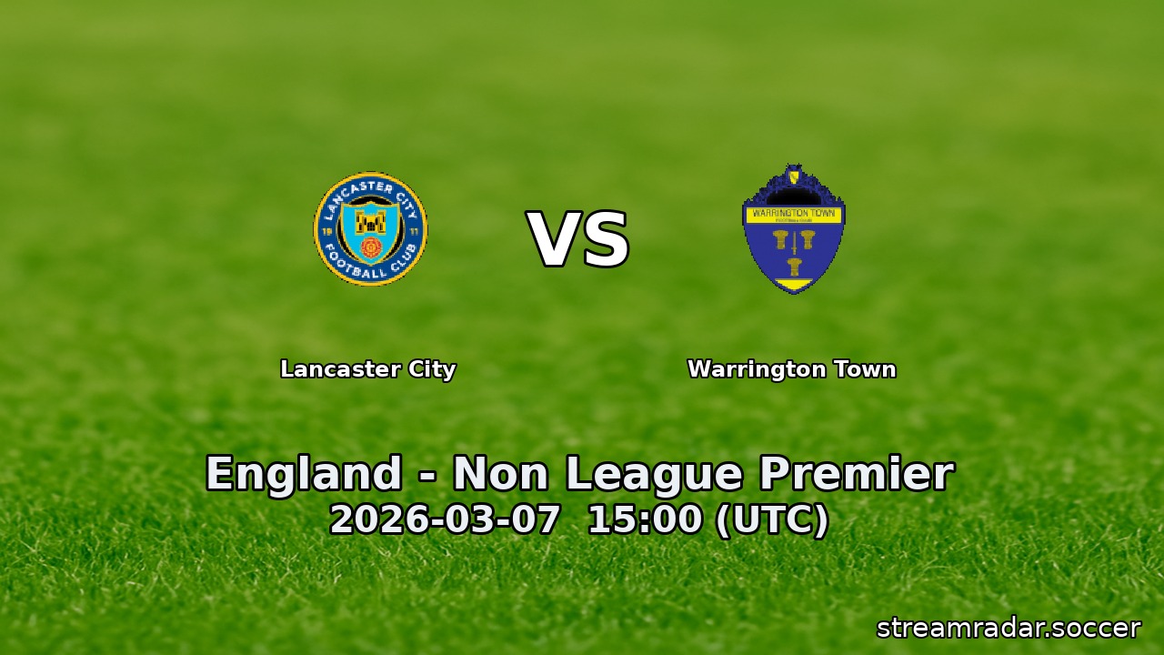 Lancaster City vs Warrington Town
