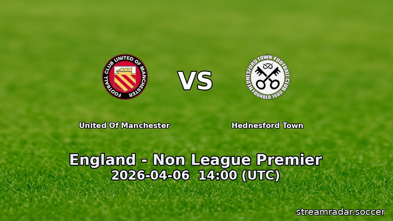 United Of Manchester vs Hednesford Town