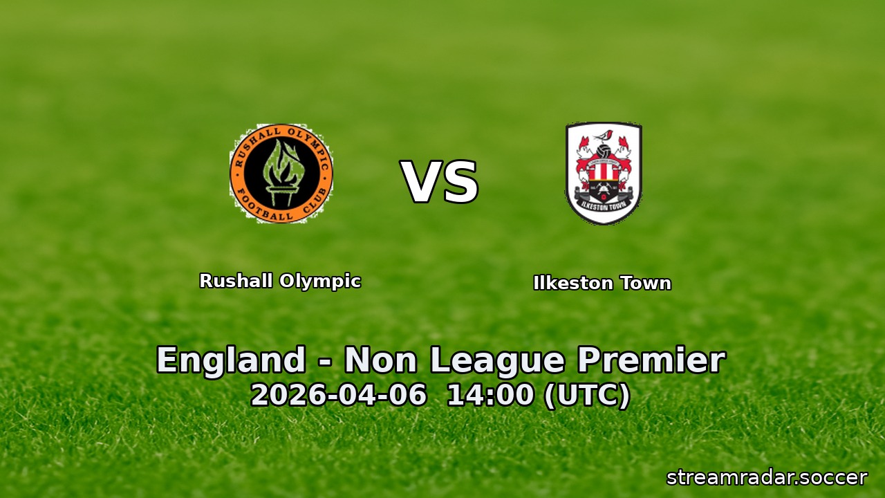 Rushall Olympic vs Ilkeston Town