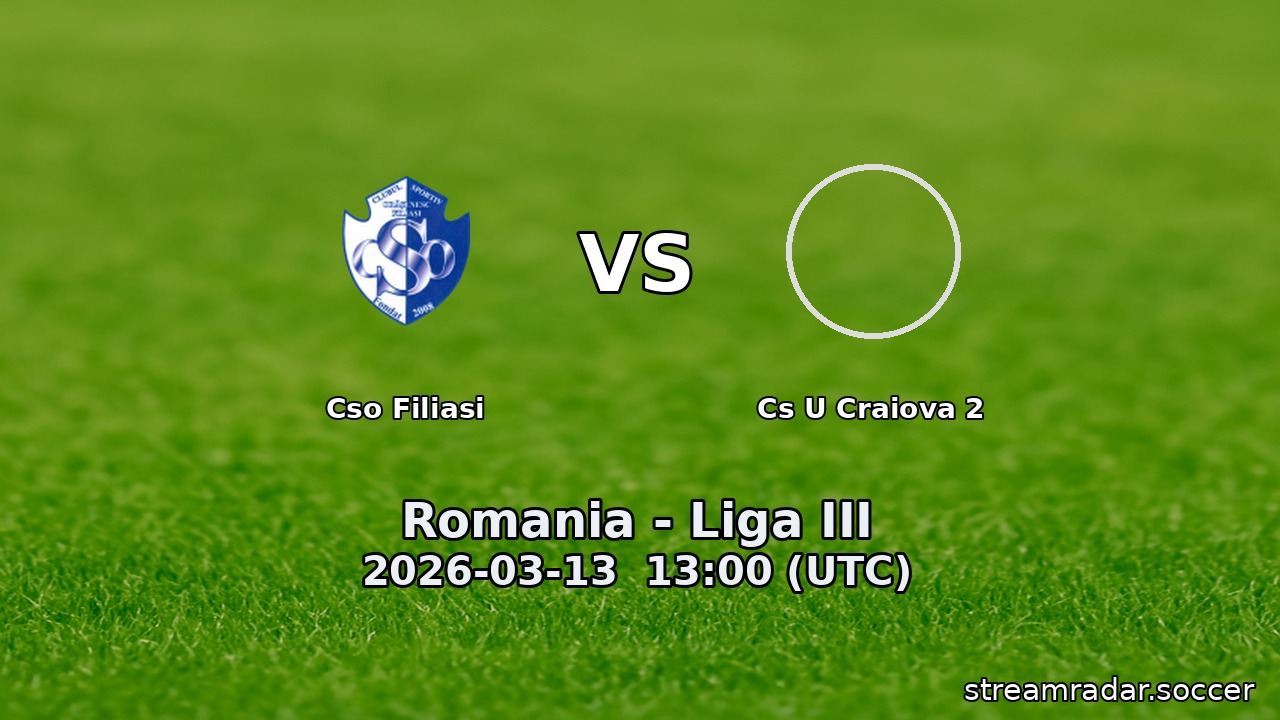 Cso Filiasi vs Cs U Craiova 2