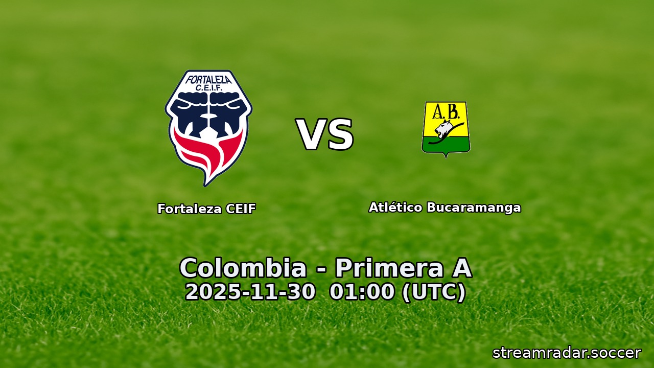 Fortaleza CEIF vs Atlético Bucaramanga