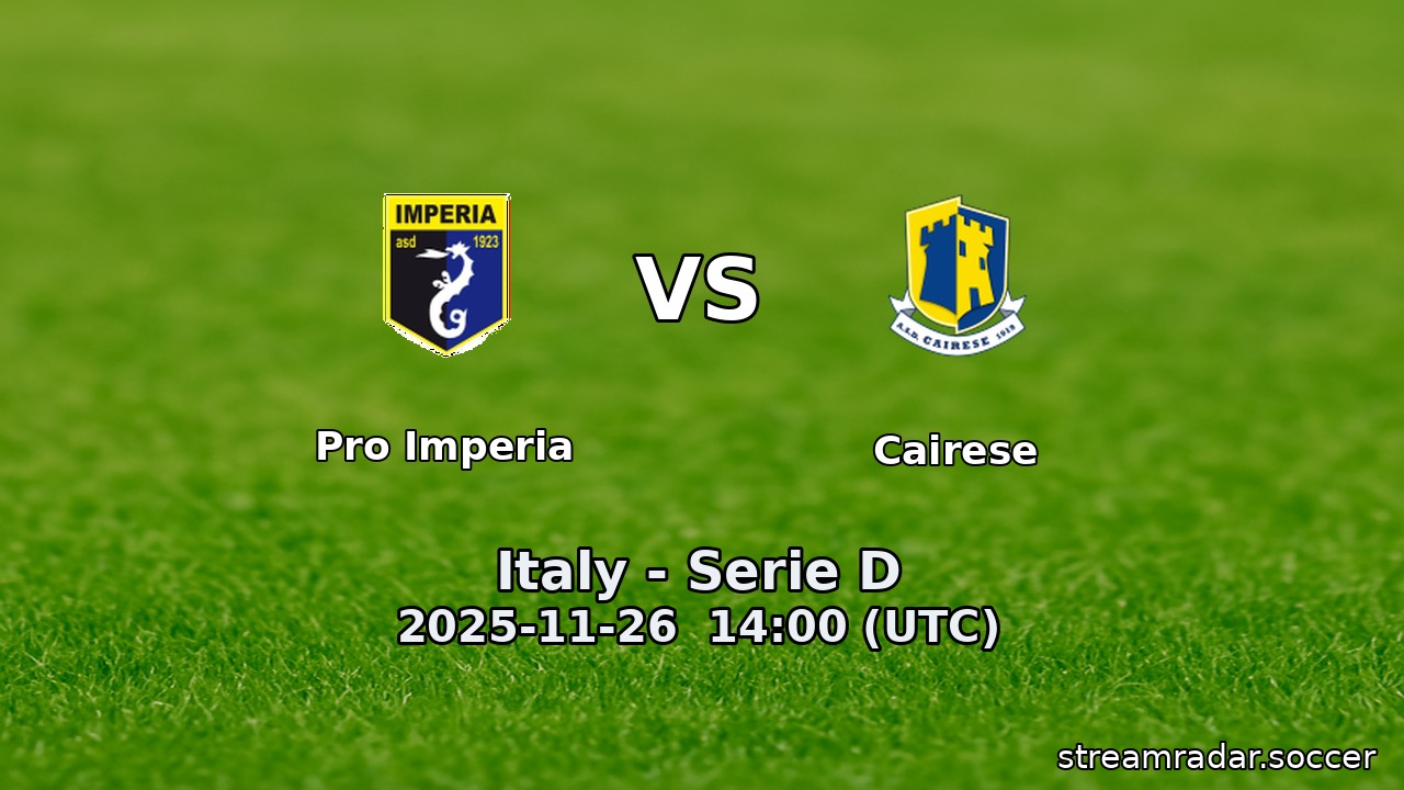 Pro Imperia vs Cairese