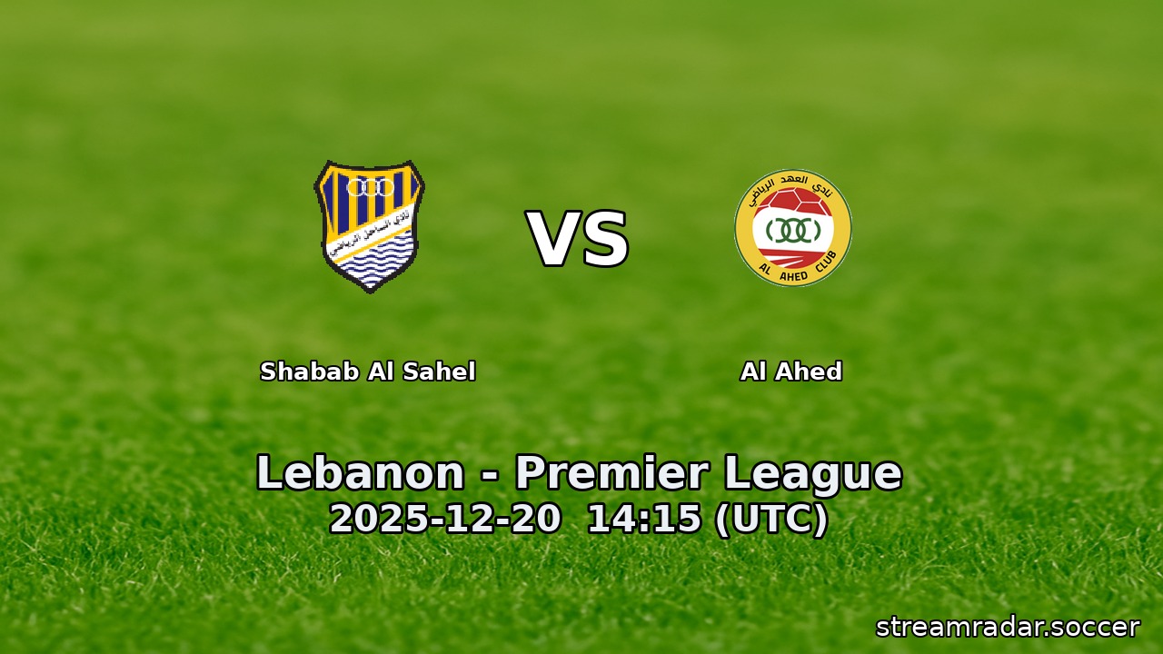 Shabab Al Sahel vs Al Ahed