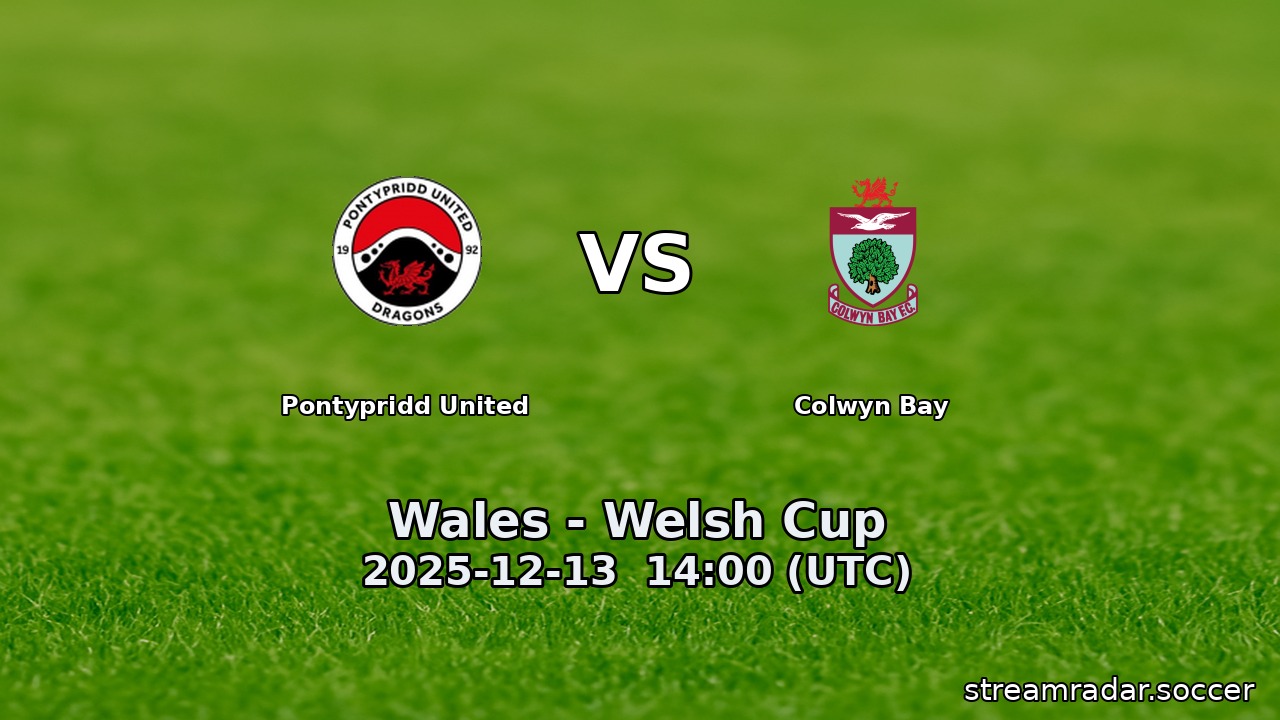 Pontypridd United vs Colwyn Bay