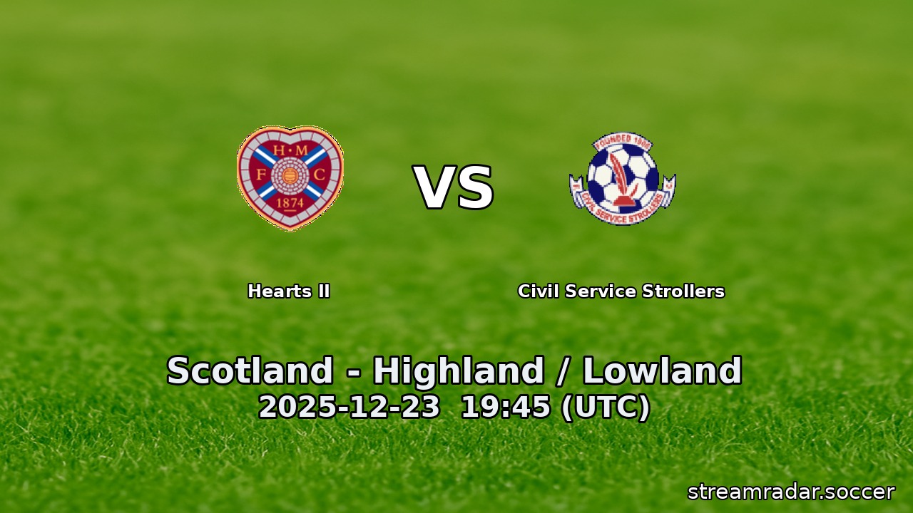 Hearts II vs Civil Service Strollers
