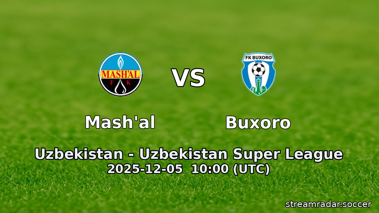 Mash'al vs Buxoro