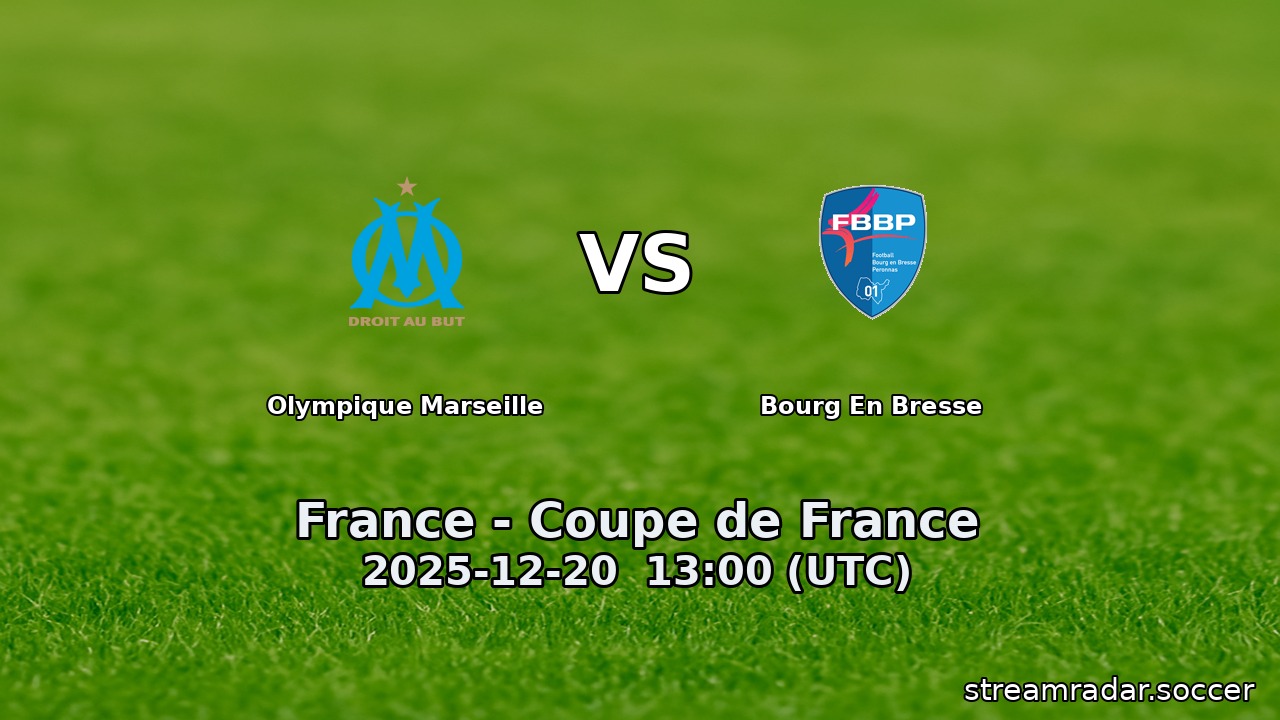 Bourg En Bresse vs Olympique Marseille
