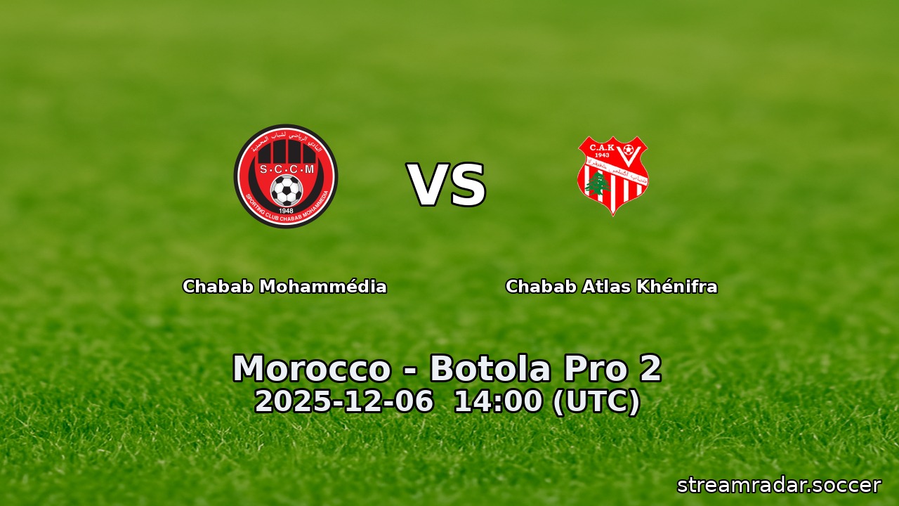 Chabab Mohammédia vs Chabab Atlas Khénifra