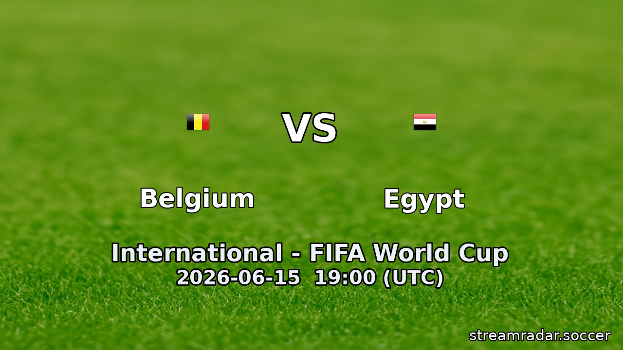 Belgium vs Egypt