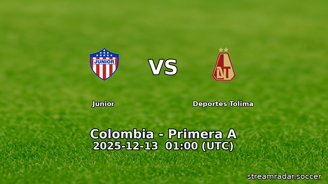 Junior vs Deportes Tolima