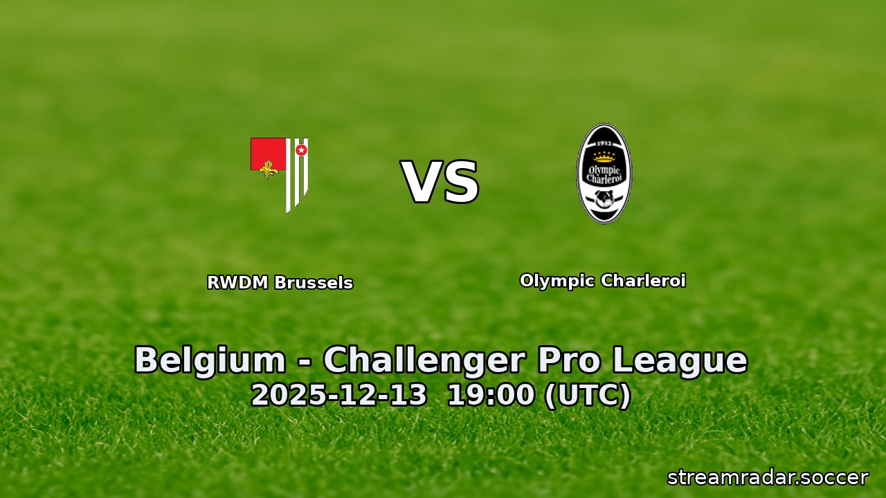 RWDM Brussels vs Olympic Charleroi