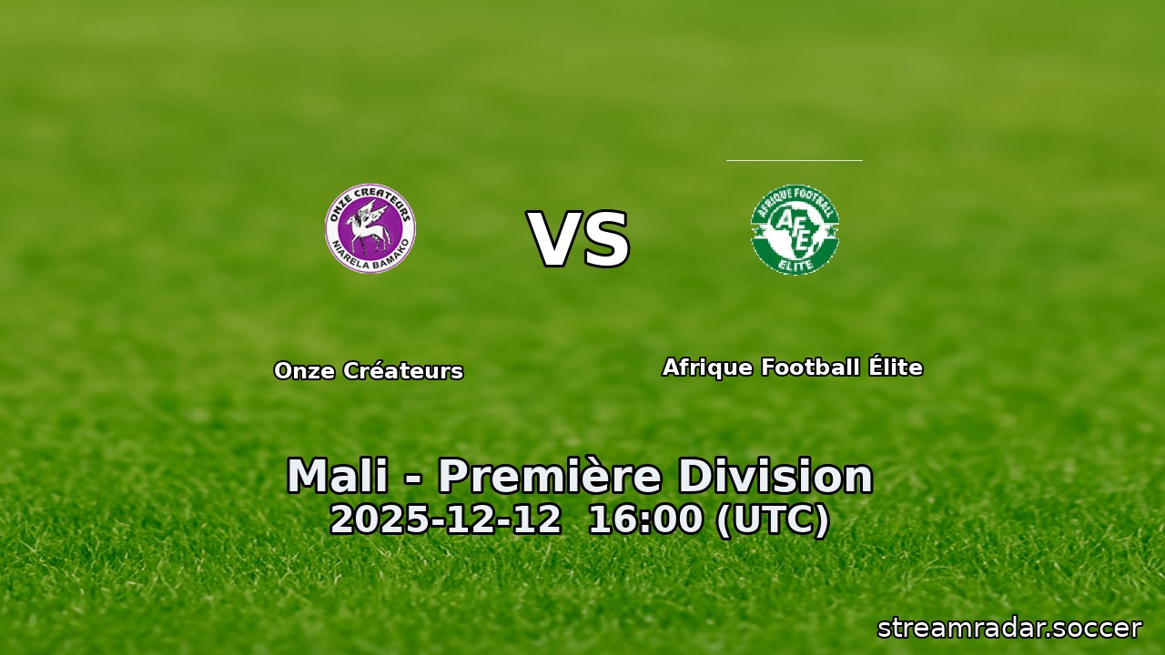Onze Créateurs vs Afrique Football Élite