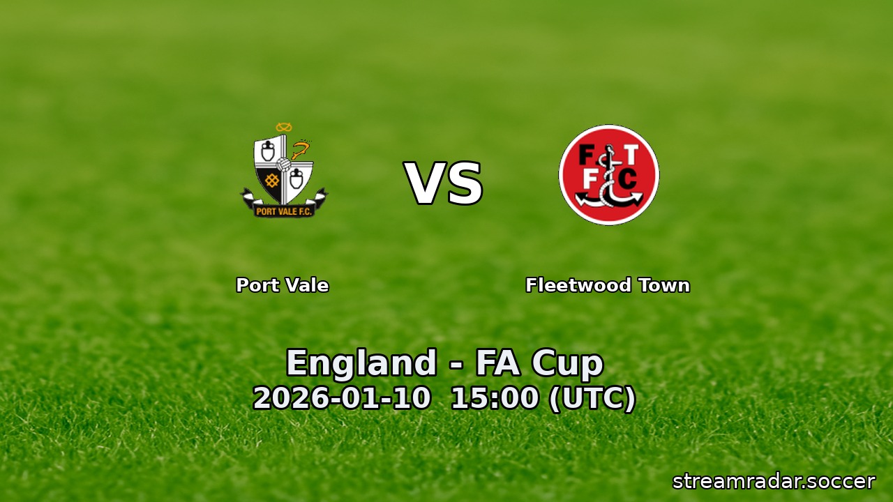 Port Vale vs Fleetwood Town