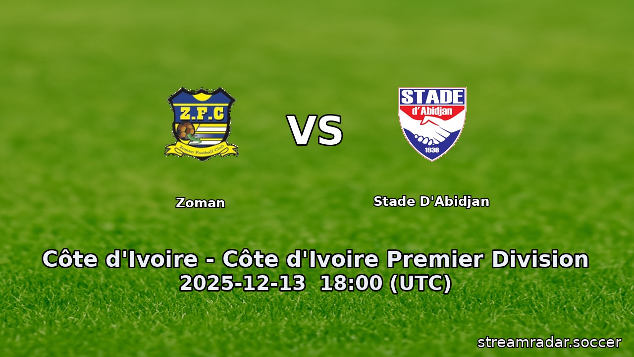 Zoman vs Stade D'Abidjan
