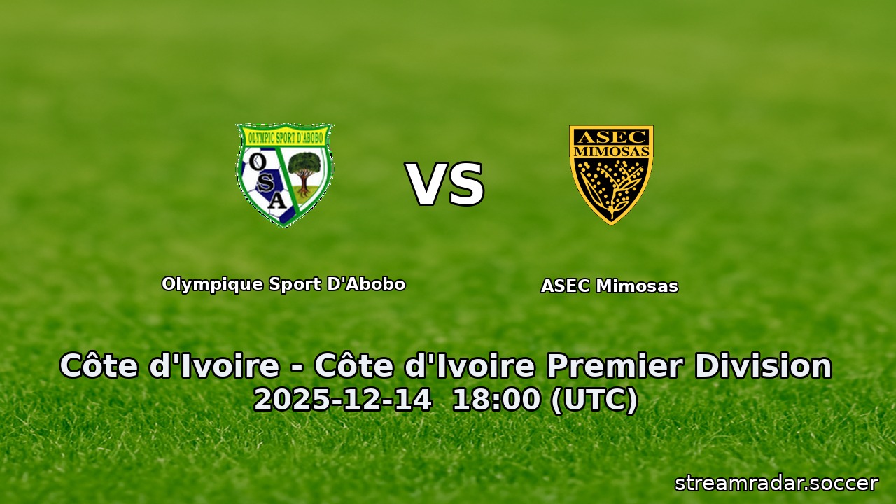 Olympique Sport D'Abobo vs ASEC Mimosas