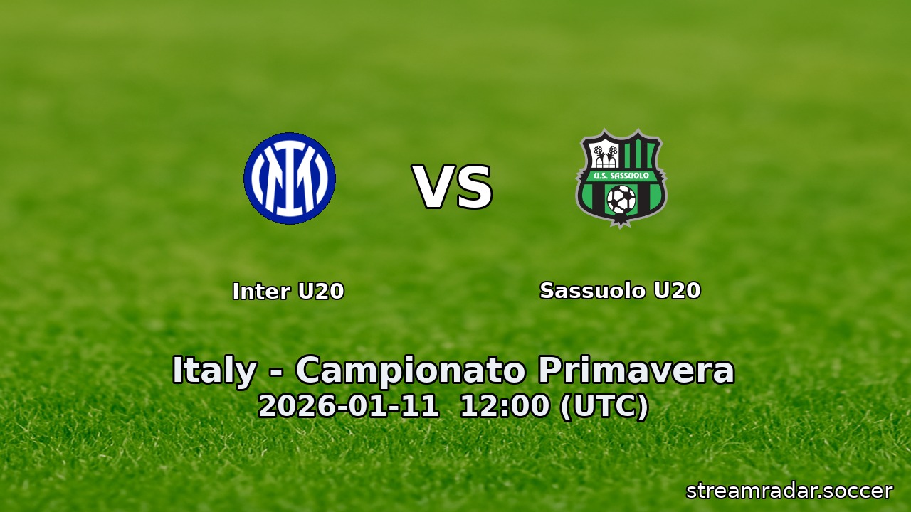 Inter U20 vs Sassuolo U20