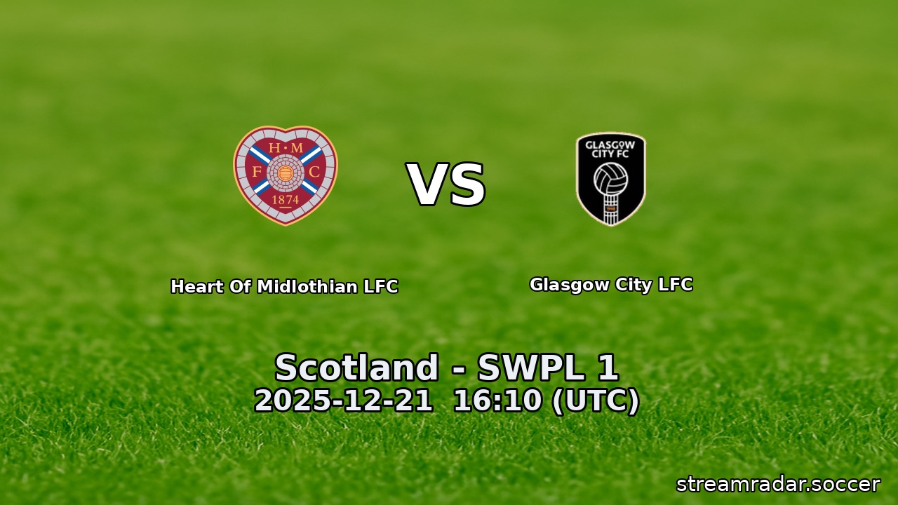 Heart Of Midlothian LFC vs Glasgow City LFC