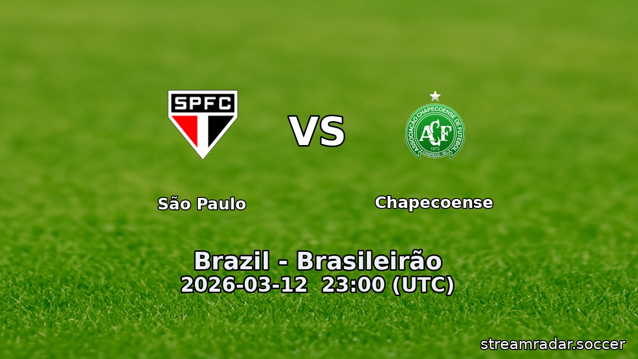 São Paulo vs Chapecoense