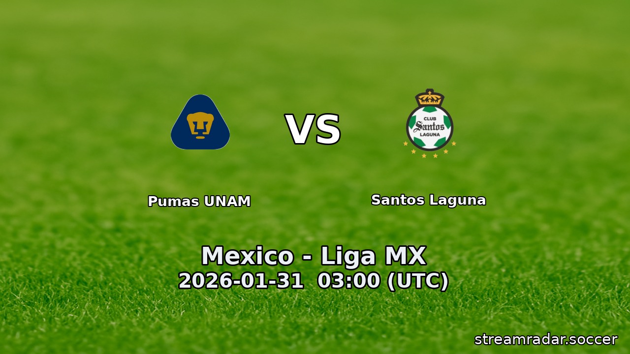 Pumas UNAM vs Santos Laguna