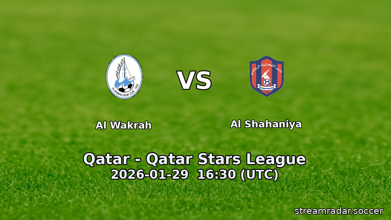Al Wakrah vs Al Shahaniya