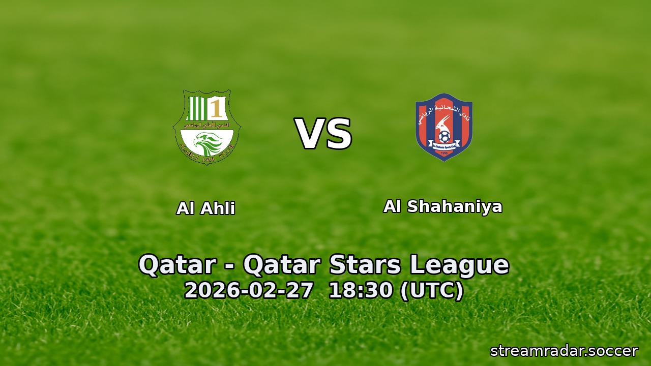 Al Ahli vs Al Shahaniya
