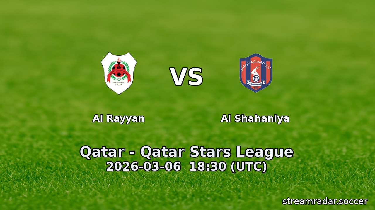 Al Rayyan vs Al Shahaniya