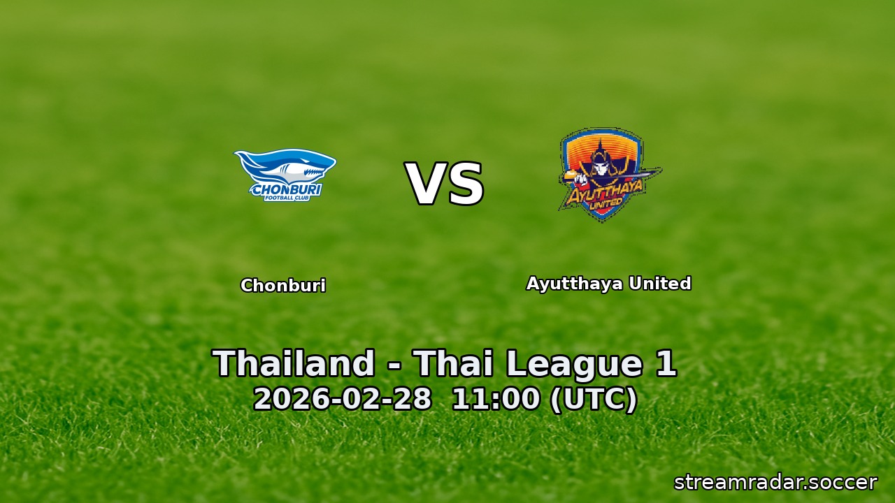 Chonburi vs Ayutthaya United
