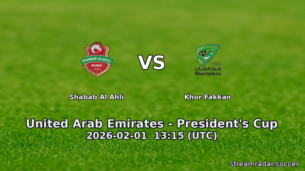 Shabab Al Ahli vs Khor Fakkan