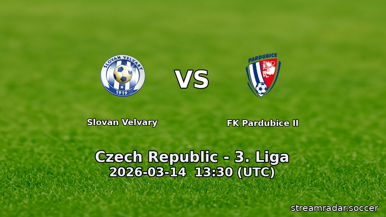 Slovan Velvary vs FK Pardubice II