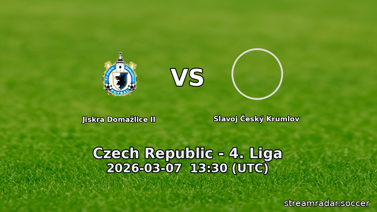 Jiskra Domažlice II vs Slavoj Český Krumlov