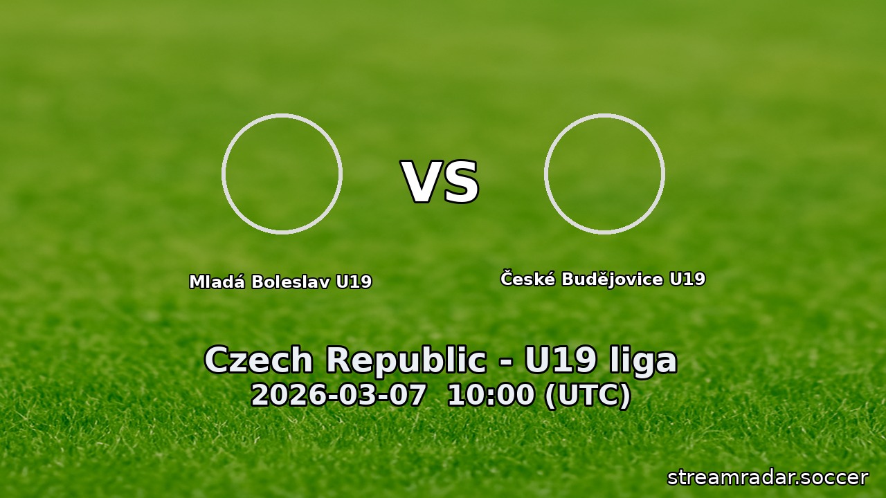 Mladá Boleslav U19 vs České Budějovice U19