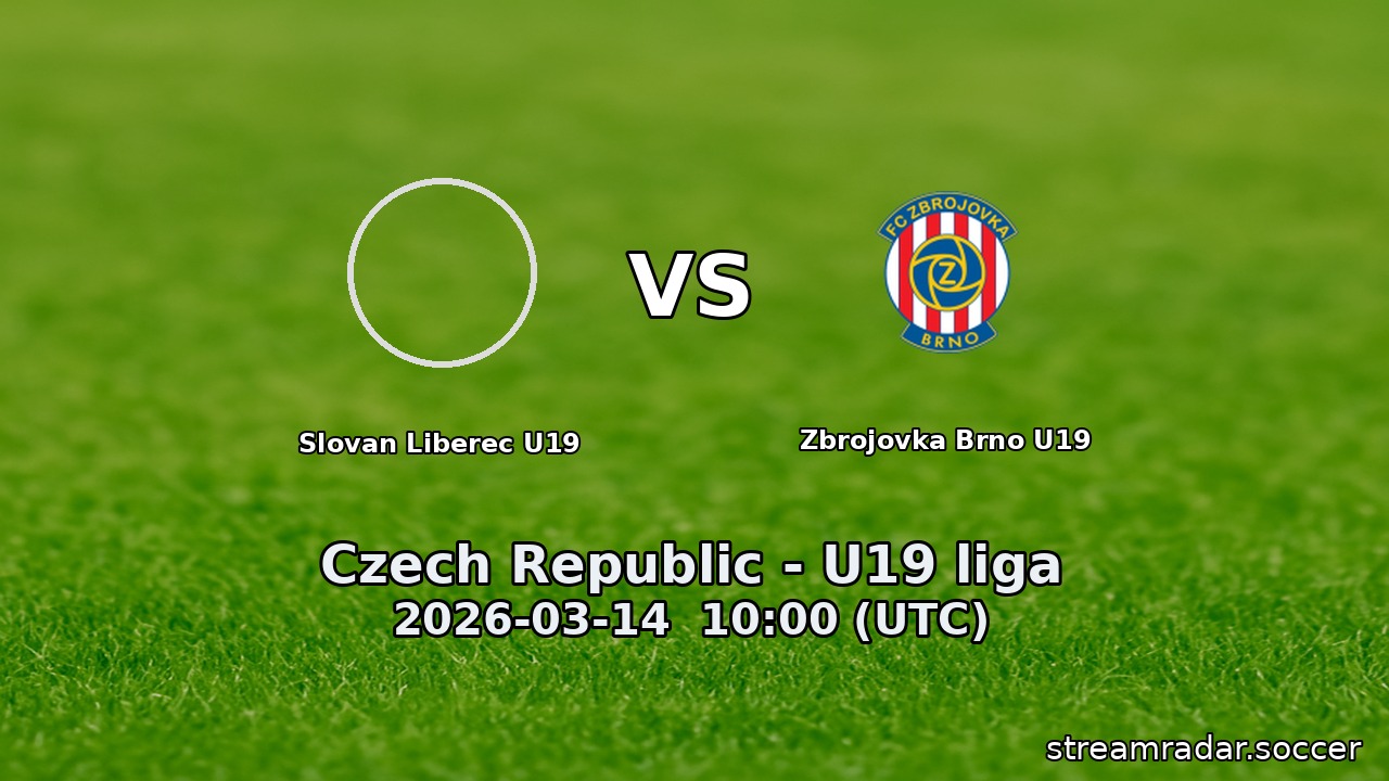 Slovan Liberec U19 vs Zbrojovka Brno U19