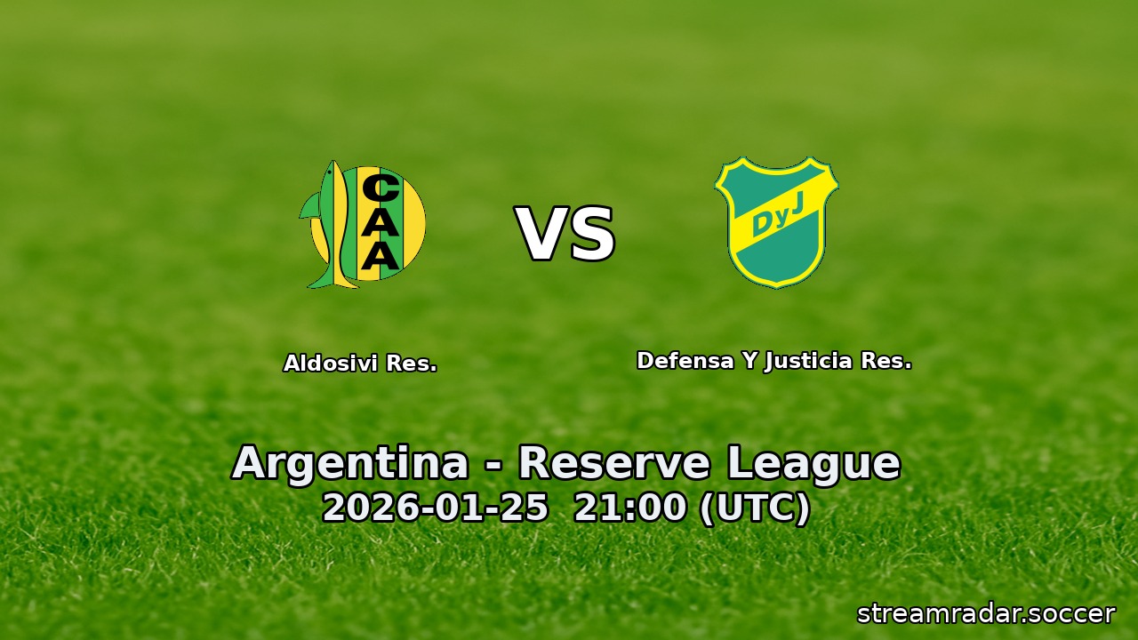 Aldosivi Res. vs Defensa Y Justicia Res.