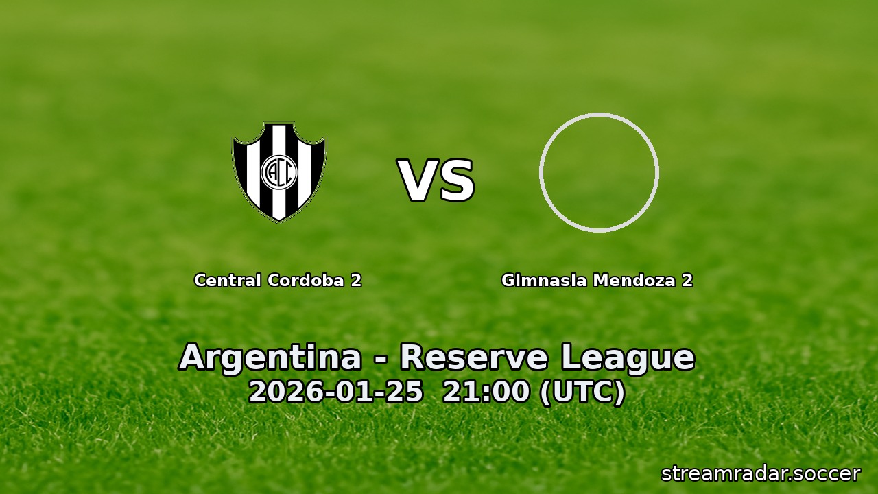 Central Cordoba 2 vs Gimnasia Mendoza 2
