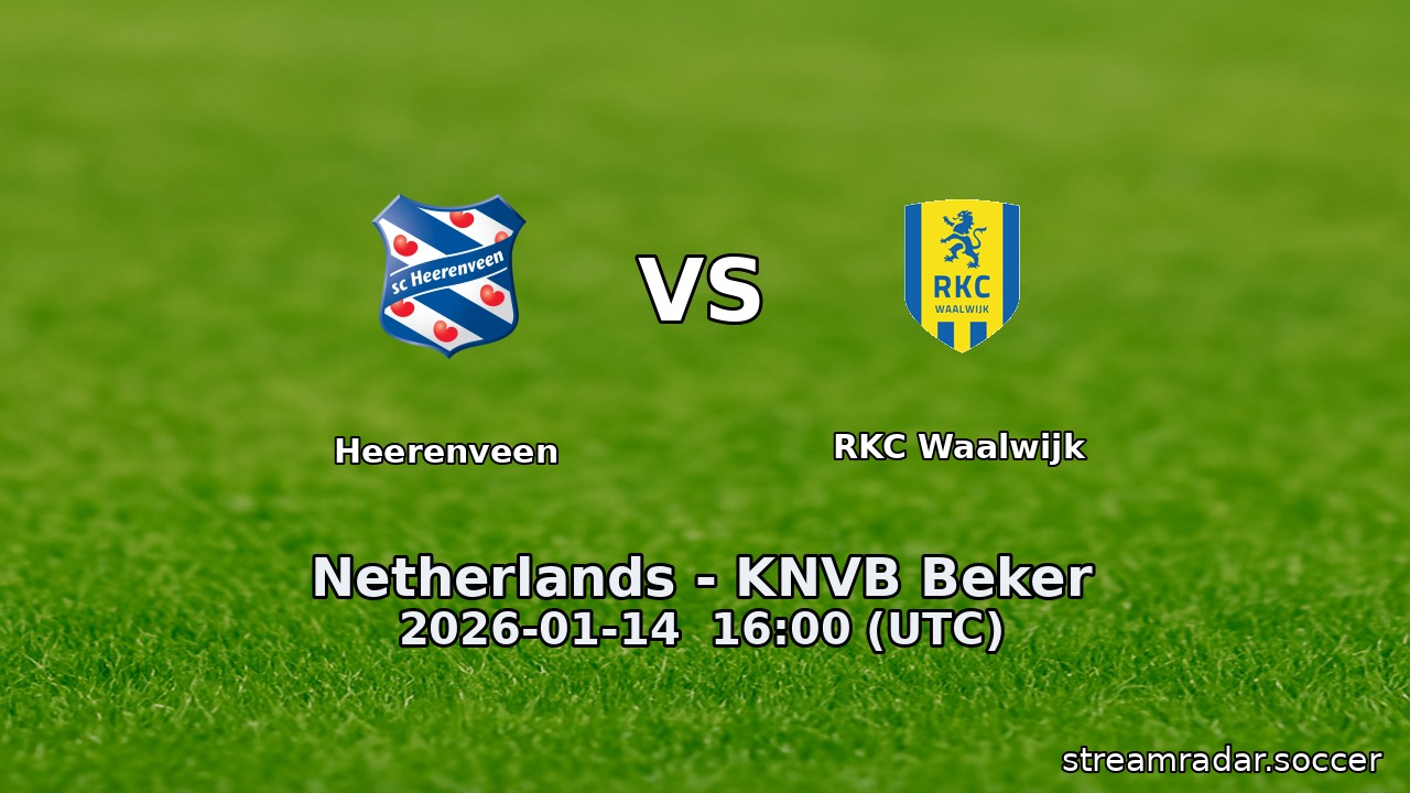 Heerenveen vs RKC Waalwijk