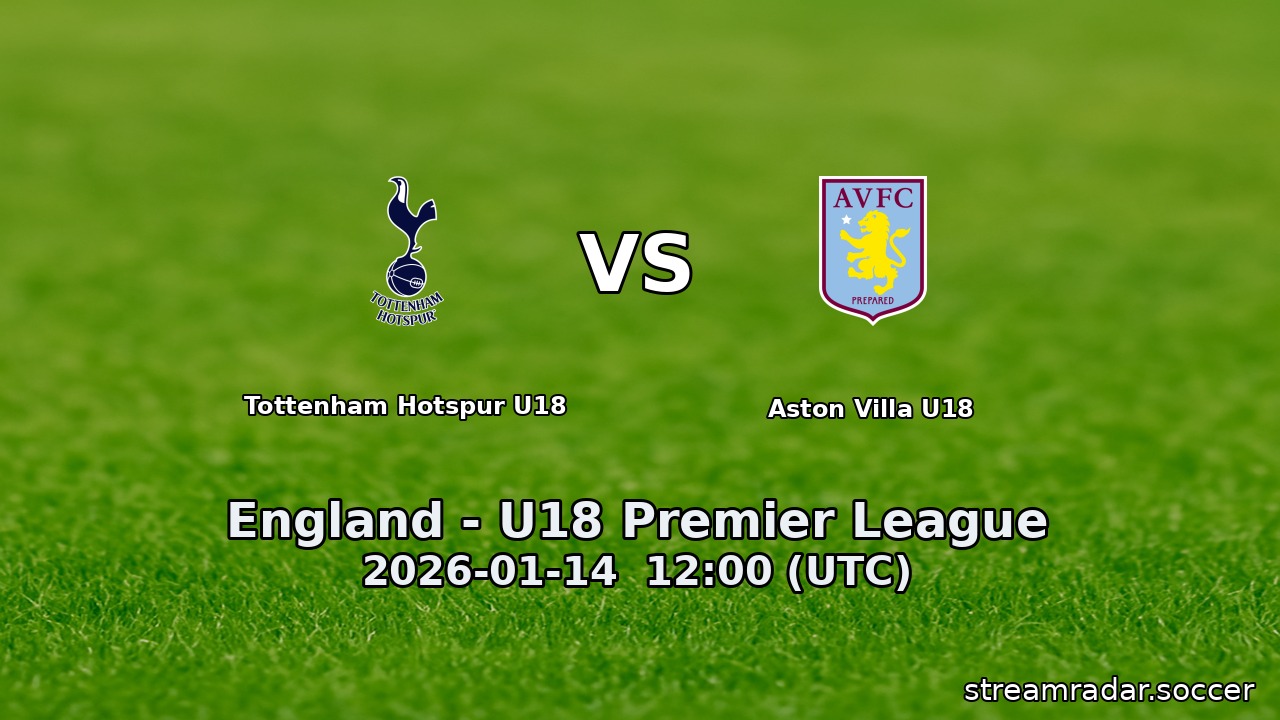Tottenham Hotspur U18 vs Aston Villa U18