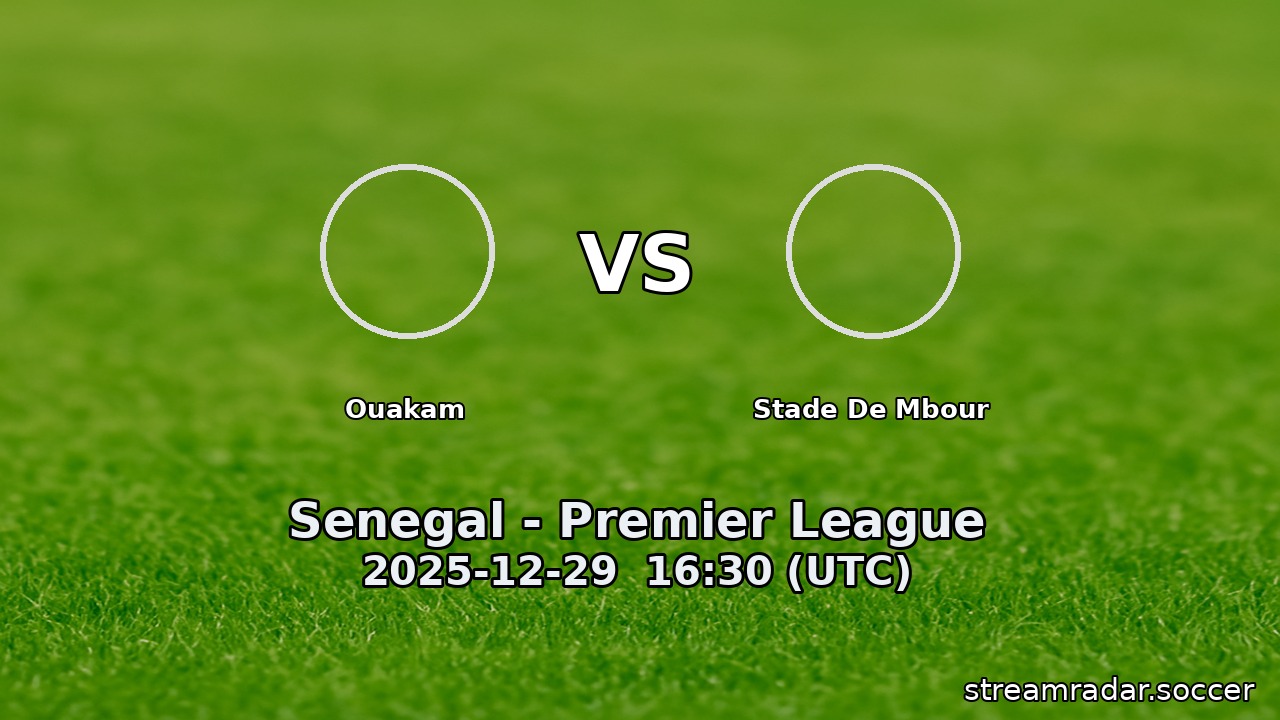 Ouakam vs Stade De Mbour