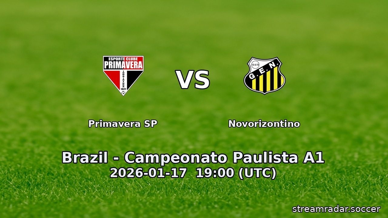 Primavera SP vs Novorizontino