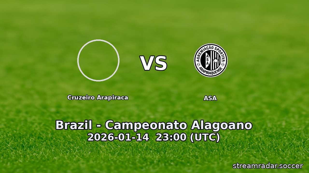Cruzeiro Arapiraca vs ASA