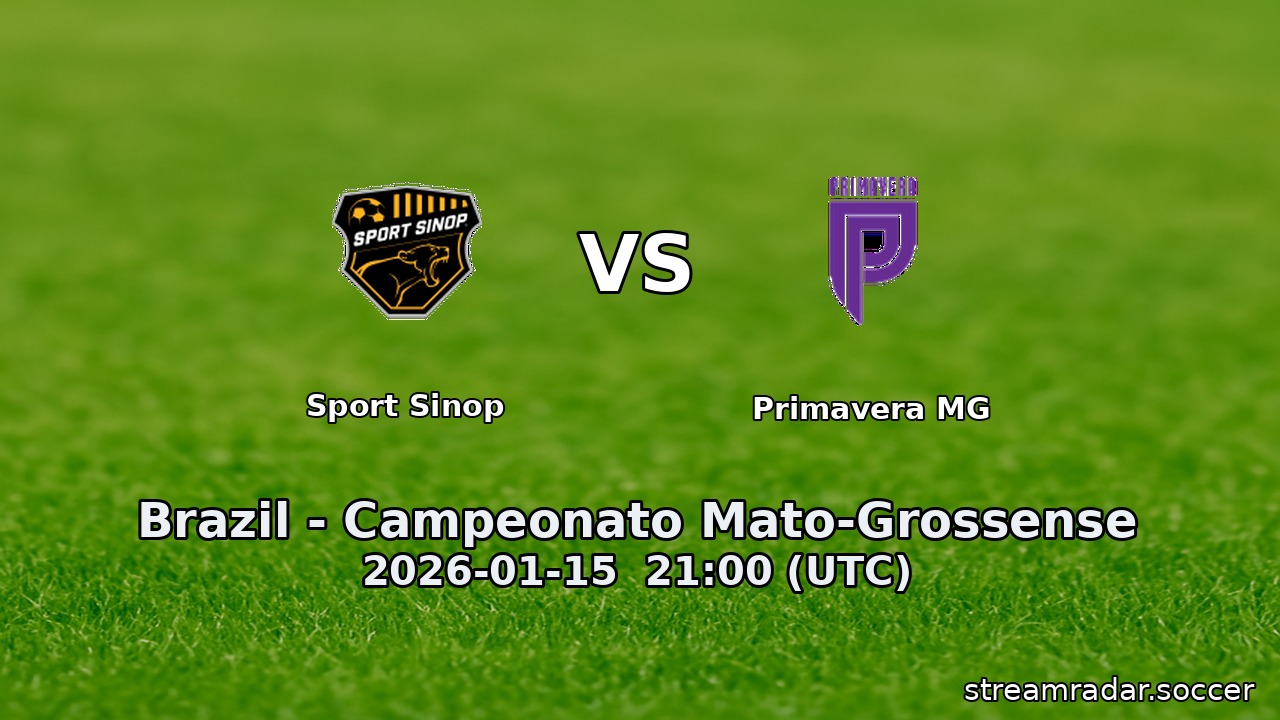 Sport Sinop vs Primavera MG