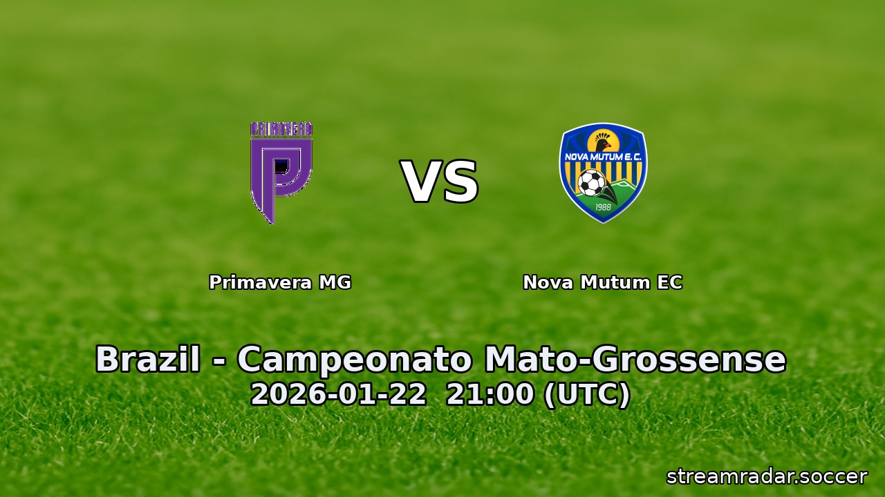 Primavera MG vs Nova Mutum EC