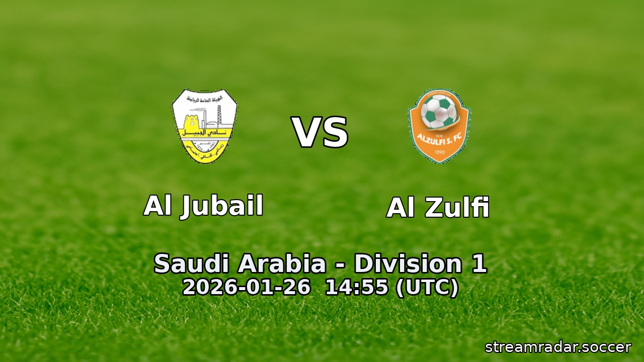 Al Jubail vs Al Zulfi