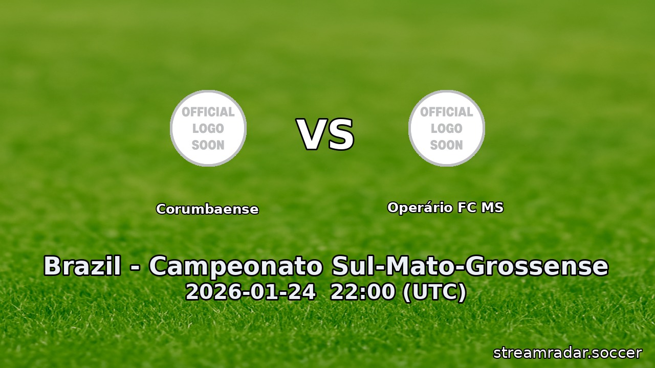 Corumbaense vs Operário FC MS