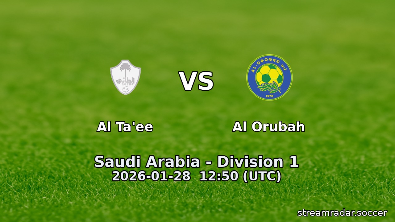 Al Ta'ee vs Al Orubah