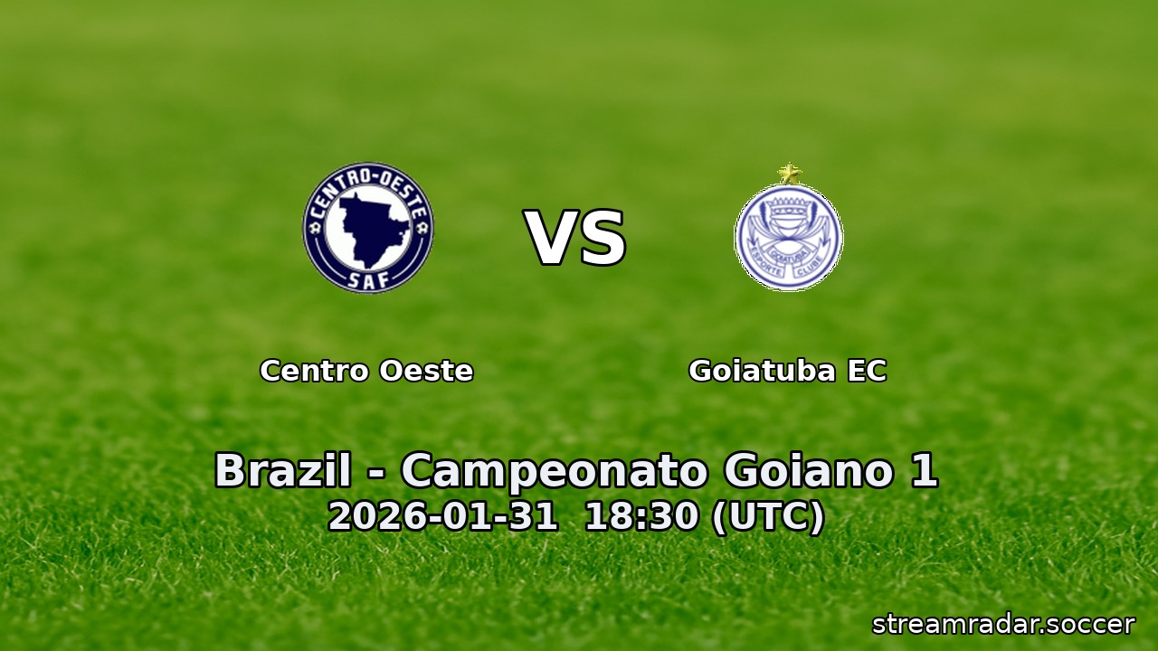 Centro Oeste vs Goiatuba EC