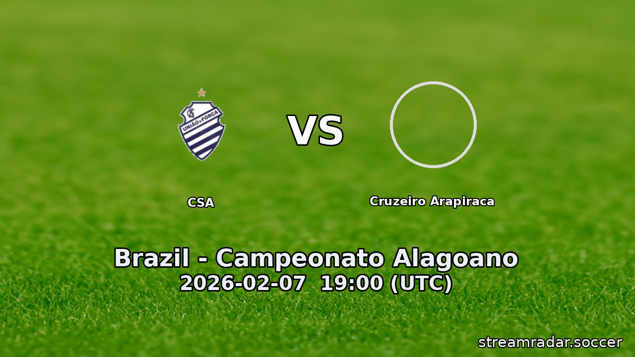 CSA vs Cruzeiro Arapiraca